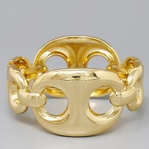 Elegant Gold Mariner Link Statement Cuff Bangle